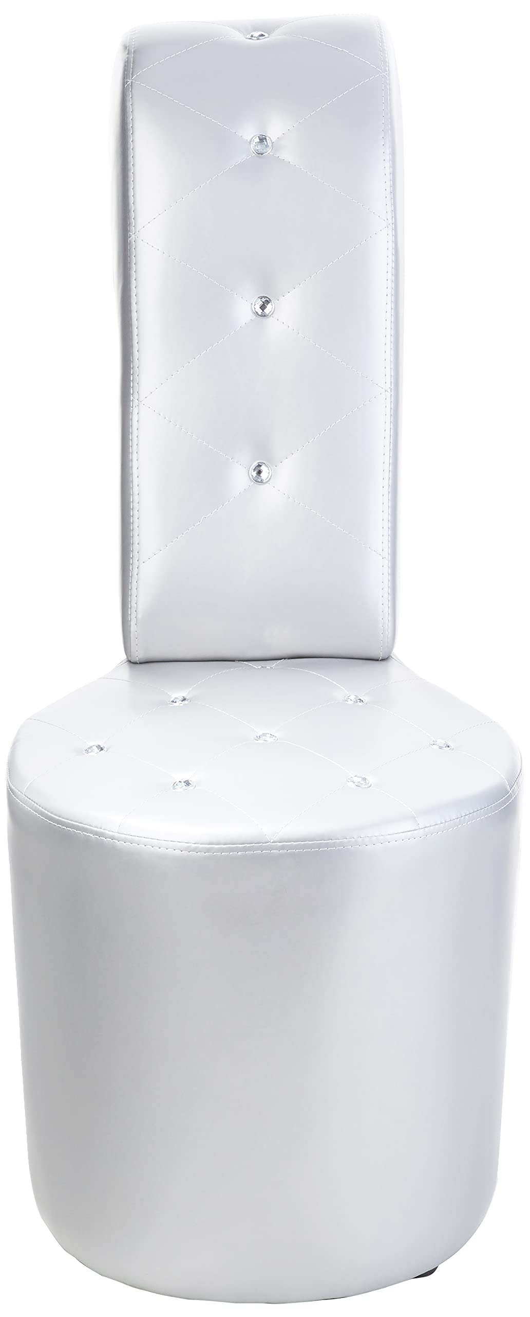 Best Master Furniture High Heel Faux Leather Shoe Chair With Crystal Studs, Silver